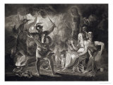 Macbeth, the Three Witches and Hecate in Act IV, Scene I of "Macbeth" by Shakespeare Published 1805, Giclee Print, Boydell