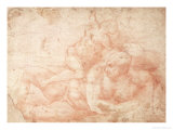 Study of a Male and Female Nude Estampe par Michelangelo Buonarroti 