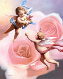 Cherubs' Rose Posters by T. C. Chiu