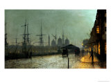 Humber Dockside, Hull Giclée-Druck von John Atkinson Grimshaw