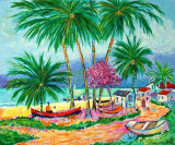 Barques de Peche en Guadeloupe Limited Edition by Jean-claude Picot
