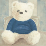 White Bear with Blue Sweater Affiche par Catherine Becquer