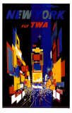 New York Fly TWA Masterprint by David Klein