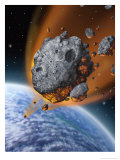 Asteroid Hurtling Towards Earth Estampe