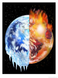 Half of the Earth Melting and Half of the Earth Burning Estampe