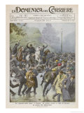 Demonstration by "Hunger Marchers" is Broken up by London Police Giclee Print by Achille Beltrame