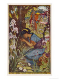 The Maiden Washing Her Face in a Stream Whilst a Young Man Watches Her from Behind a Tree Giclee Print by Henry Justice Ford