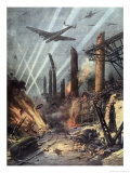 German Bombers Destroy the Armaments Factories at Sheffield Giclee Print by Achille Beltrame