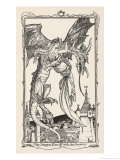Nine Pea-Hens and Golden Apples the Dragon Carries off the Empress Giclee Print by Henry Justice Ford