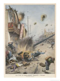 The Japanese Bombard Shanghai Giclee Print by Achille Beltrame