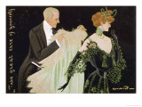 Gentleman Helps a Lady with Her Shawl Giclee Print by Evans 
