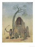 Ekalavya and Drona Giclee Print by Nanda Lal Bose