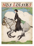 Woman and Her Daughter Go out for a Ride on Their Horses Giclee Print by Stanley Lloyd