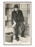 Winston Churchill British Statesman and Author Stands in a Doorway in 1940 Estampe