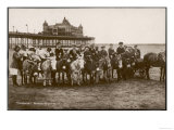 Children Lined up on Donkeys Ready for a Ride Estampe