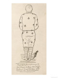 Oscar Wilde, Cartoon of Oscar Wilde in Prison Uniform Estampe