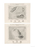 Krakatau and Neighbouring Islets Before and after the Eruption, Giclee Print