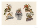 Hats Profusely Ornamented with Feathers Bows Ribbons and Flowers Estampe