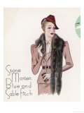 2-Skin Tie in Stone Marten Fitch with Head One Fitch and Two Squirrel Tails and Six Real Paws Giclee Print