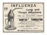 Advertisement for "Sanitas" Fumigator for the Treatment of Influenza and Other Lung Infections Giclée-Druck