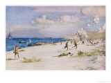 Facing Comparatively Light Opposition British Troops Land Giclee Print by Norman Wilkinson