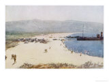 Ambulance Wagons and Stores are Landed Giclee Print by Norman Wilkinson