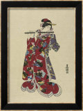 Yokobue, Seven Hole Chinese Flute Kunstdrucke von Toyokuni 
