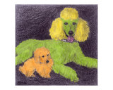 Snuggling (lime, orange, yellow) Giclee Print by Evelyn Morris Hecht