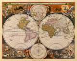 New World Map, 17th Century  Prints by Nicholas Visscher