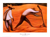 Les paysans Poster par Diego Rivera