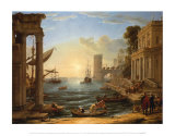 Seaport with the Embarkation of the Queen of Sheba, 1648  Prints by Claude Lorrain