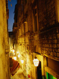 Illuminated Side Alley at Night, Dubrovnik, Croatia Photographic Print by Jon Davison