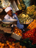 Fruit and Vegetable Vendor in the Luxor Souq, Luxor, Egypt Photographic Print by Patrick Syder