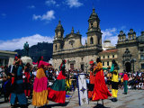 Street Theatre Performance in the Plaza De Bolivar, Bogota, Colombia Photographic Print by Krzysztof Dydynski