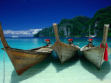 Longtail Boats at Ao Lo Dalam, Ko Phi-Phi Don, Krabi, Thailand Photographic Print by Dallas Stribley