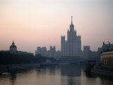 Apartment Block at Kotelnicheskaya Naberezhnaya 17/1 Reflected in River Moskva, Moscow, Russia Photographic Print by Jonathan Smith