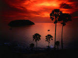 A Fiery Tropical Sunset at Prohmthep Cape, Phuket, Thailand Photographic Print by Anders Blomqvist