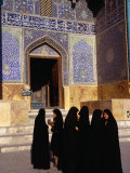 Women Wearing Full Chador Outside the Sheik Lotfollah Mosque, Esfahan, Iran Photographic Print by Patrick Syder