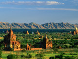 Plains of Bagan, with Two Guni Pahtos and the Dhamma Yan-Zi-Ka Zedi, Old Bagan, Mandalay, Myanmar Photographic Print by Anders Blomqvist