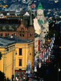 Sunset Shadow Over Karl Johan Street, Oslo, Norway Photographic Print by Anders Blomqvist