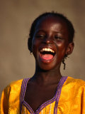 Portrait of a Young Girl Laughing, Djenne, Mopti, Mali Photographic Print by Ariadne Van Zandbergen