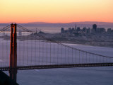 Dawn Over the Golden Gate Bridge from Marin Headlands, San Francisco, California, USA Photographic Print by David Tomlinson