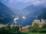 Cruise Ship at Geirangerfjord, Geiranger, Norway Photographic Print by Craig Pershouse