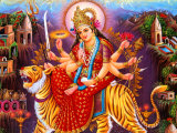 Image of Durga on Her Tiger, India, Photographic Print