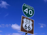 Road Sign on Old Route 66 at Texas-New Mexico Border, USA Photographic Print by Oliver Strewe