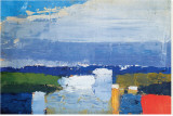 Paysage du midi Reproduction transférée sur toile : par Nicolas De Staël