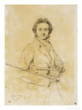 Niccolo Paganini, Violinist, 1819 Estampe par Jean-Auguste-Dominique Ingres