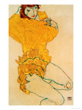 Woman Undressing, 1914 Estampe par Egon Schiele