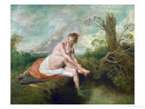 Diana Bathing Estampe par Jean Antoine Watteau