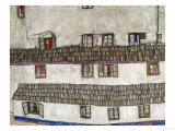 Old Houses (Krumlov, Bohemia), 1917 Estampe par Egon Schiele